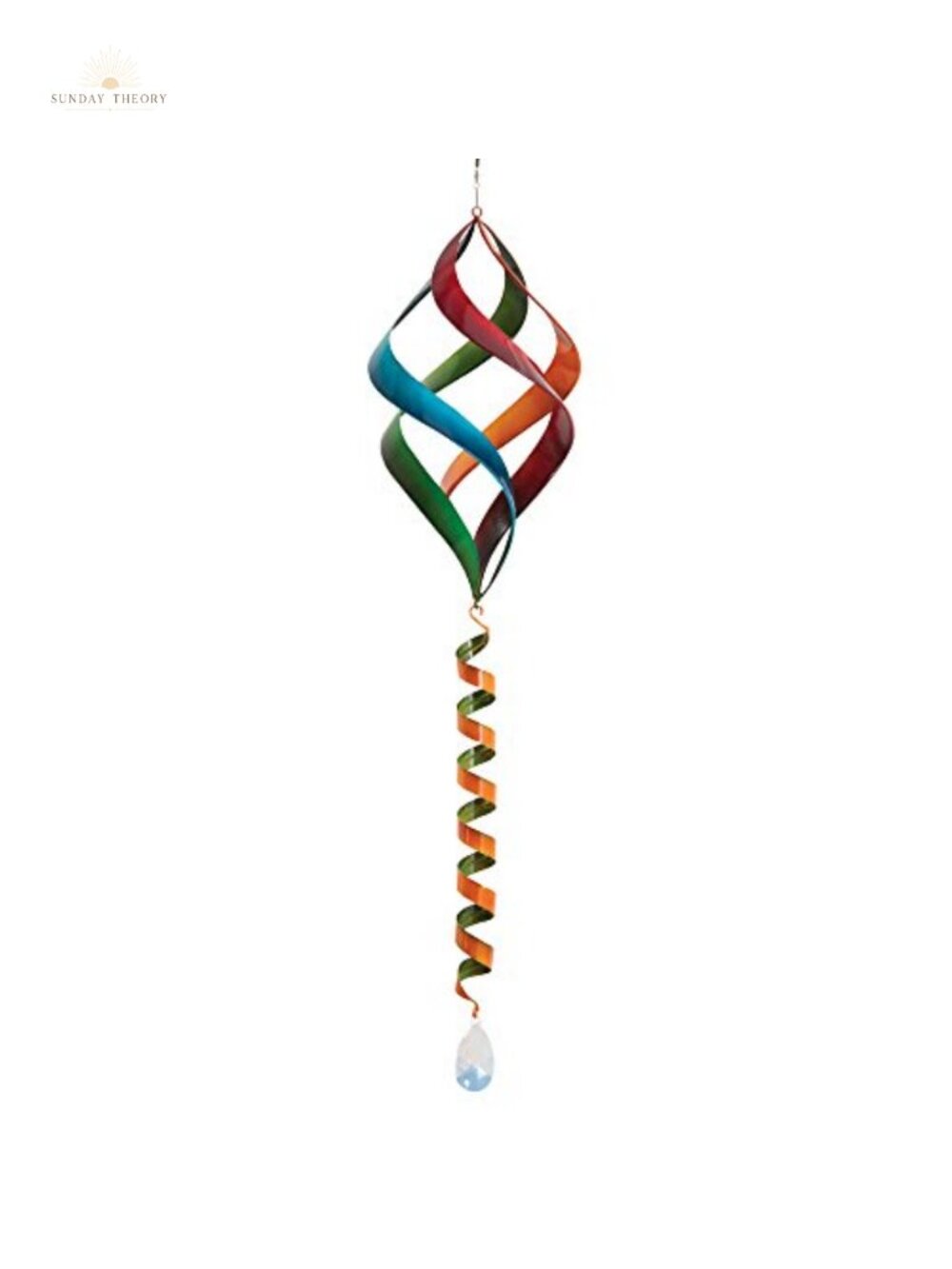 Kinetic Enameled Metal Wind Spinner Hanging Garden Art